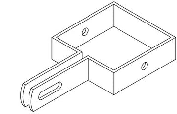 BRKT PRSM TWRA 3" SQR HDG C001 BLK
