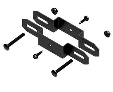 KIT BRKT PRSM LINE 2" SQR PAIR w/ HDWR R9005 BLK