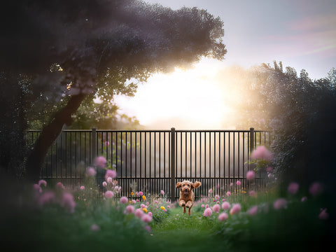 TruView Ornamental - Dog Fence Panels - 6ft x 6ft - Landmark - Flat Top